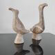 Two vintage birds in carved stone - Brutalist style / pop art