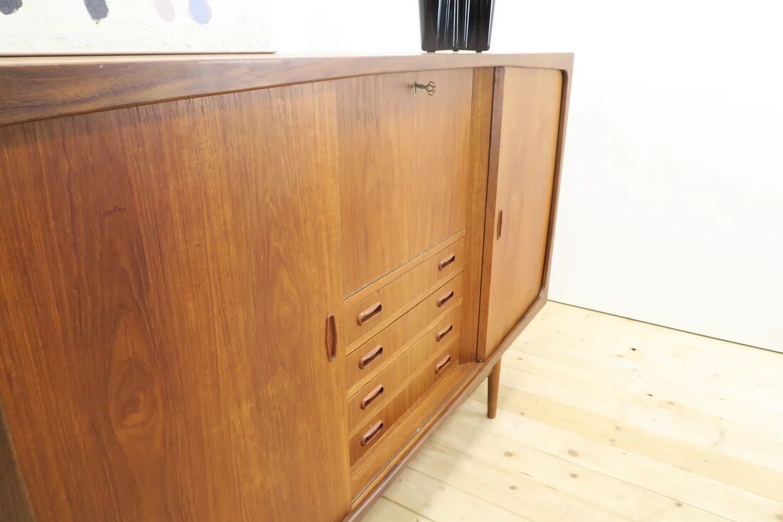 Teak highboard with doors and drawers, 1960s