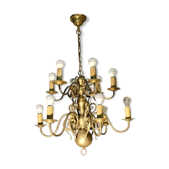 Dutch chandelier with 2 floors, 12 Arms of Light XIXth