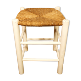 Old stool in wood & straw