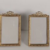 Pair of gilt bronze photo frames