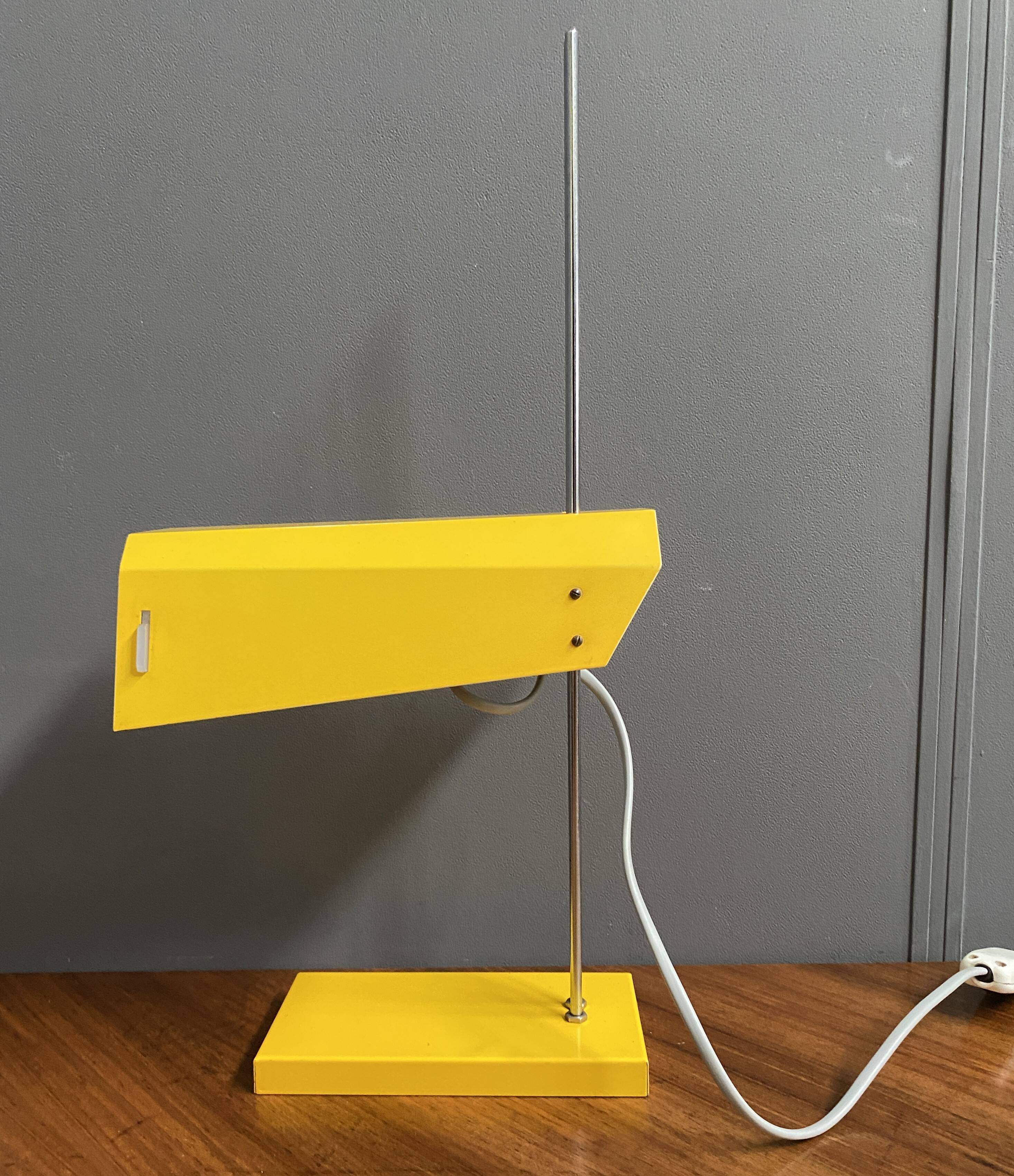 Yellow desk lamp by Josef Hurka for Lidokov model L192-1353