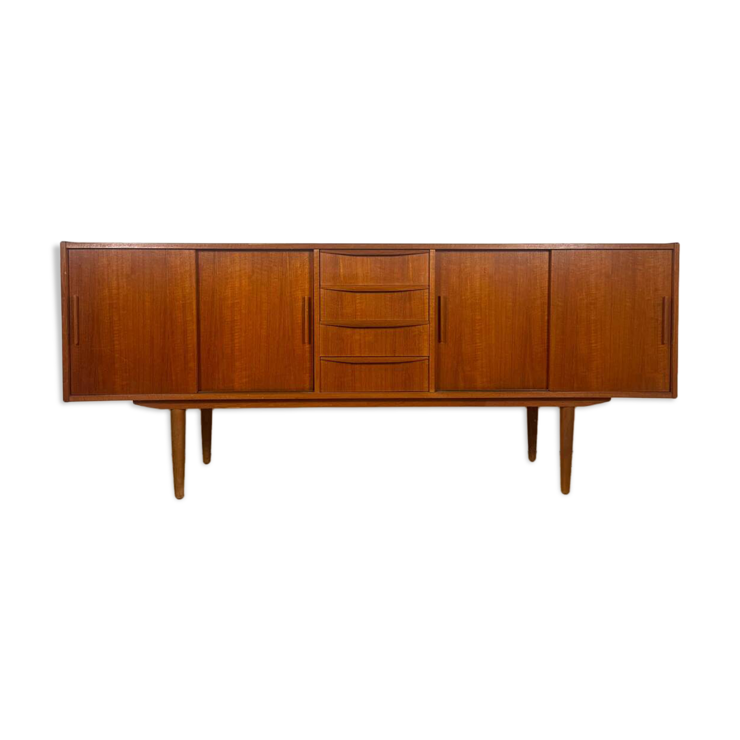 Danish four-drawer teak sideboard, 1960s