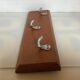 Porte torchons en bois trois doubles crochets aluminium
