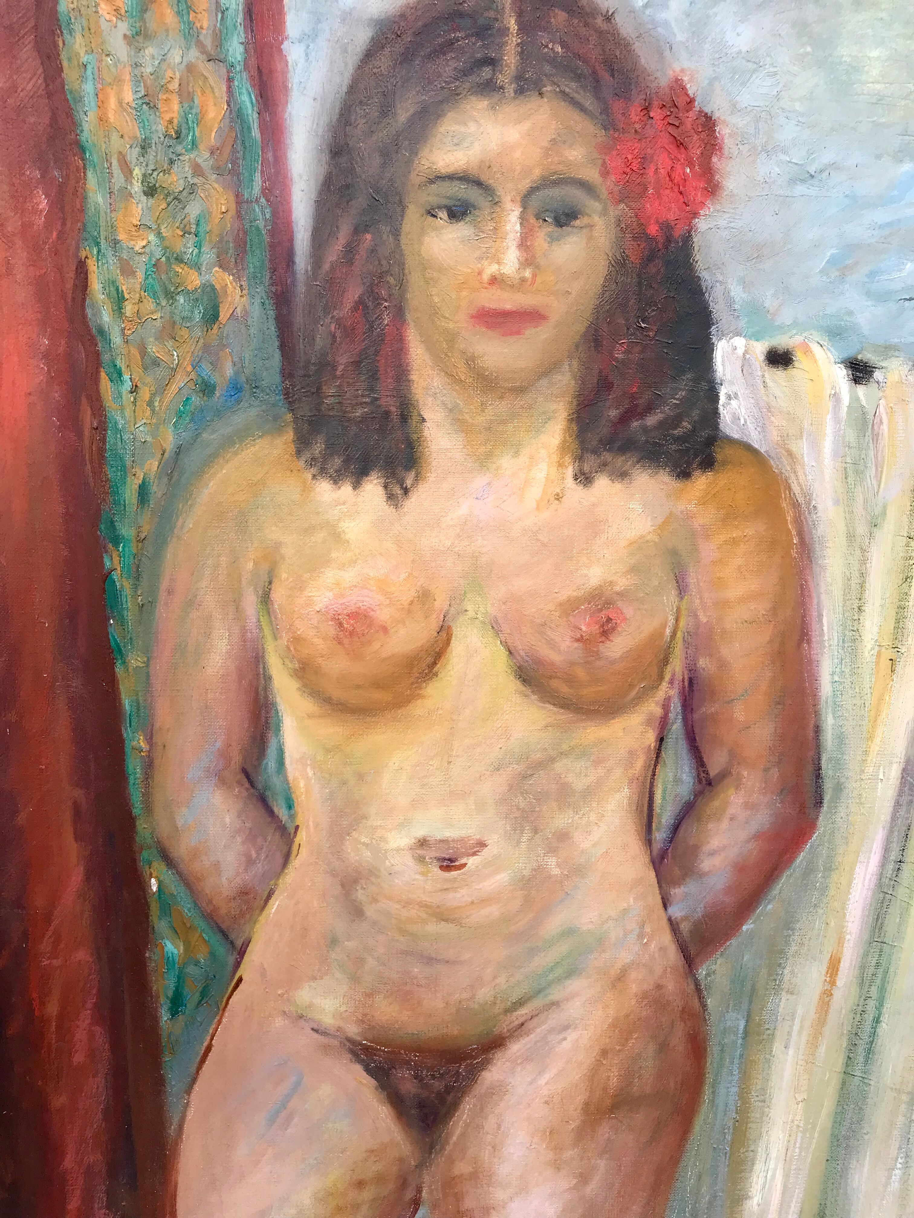Huile femme nue