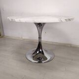 Marble chrome tulip table
