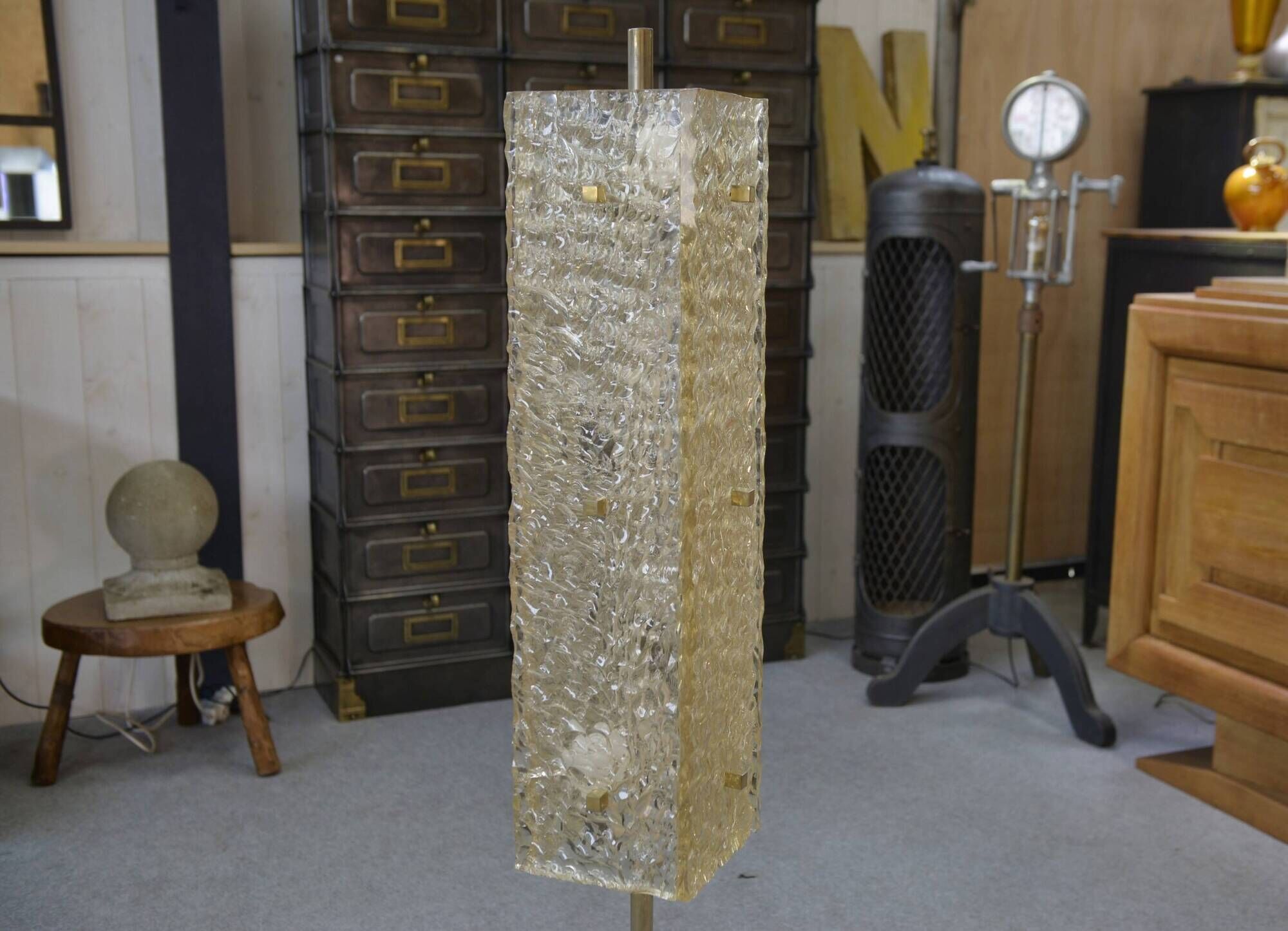 Floor lamp by Pierre Disderot for Dallux, resin and marble, 1960s.