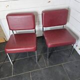 Pair of chrome footed armchairs from the 60s