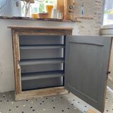 One-door stripped pine sideboard