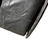 Pair of leather armchairs with marquetry armrests