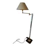 Vintage reading floor lamp in gold metal