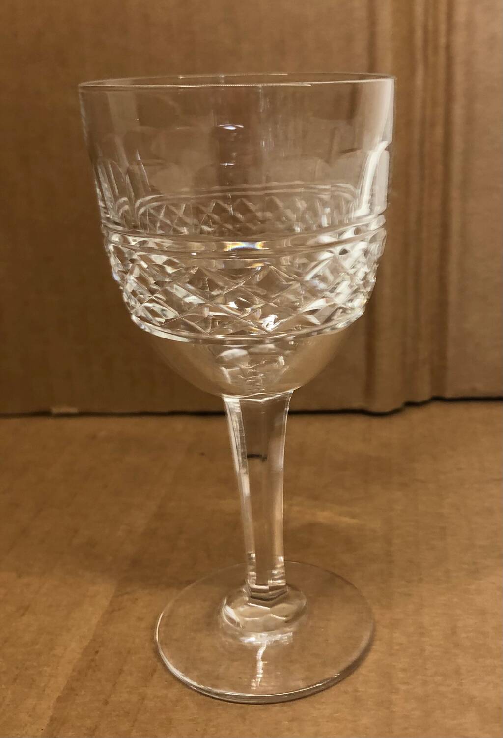 Set of 12 cut crystal stemmed glasses from the Nancy crystal factory, art deco