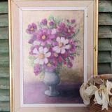 Peinture fleurs signée
