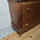 Small miniature table chest in oak and marble.