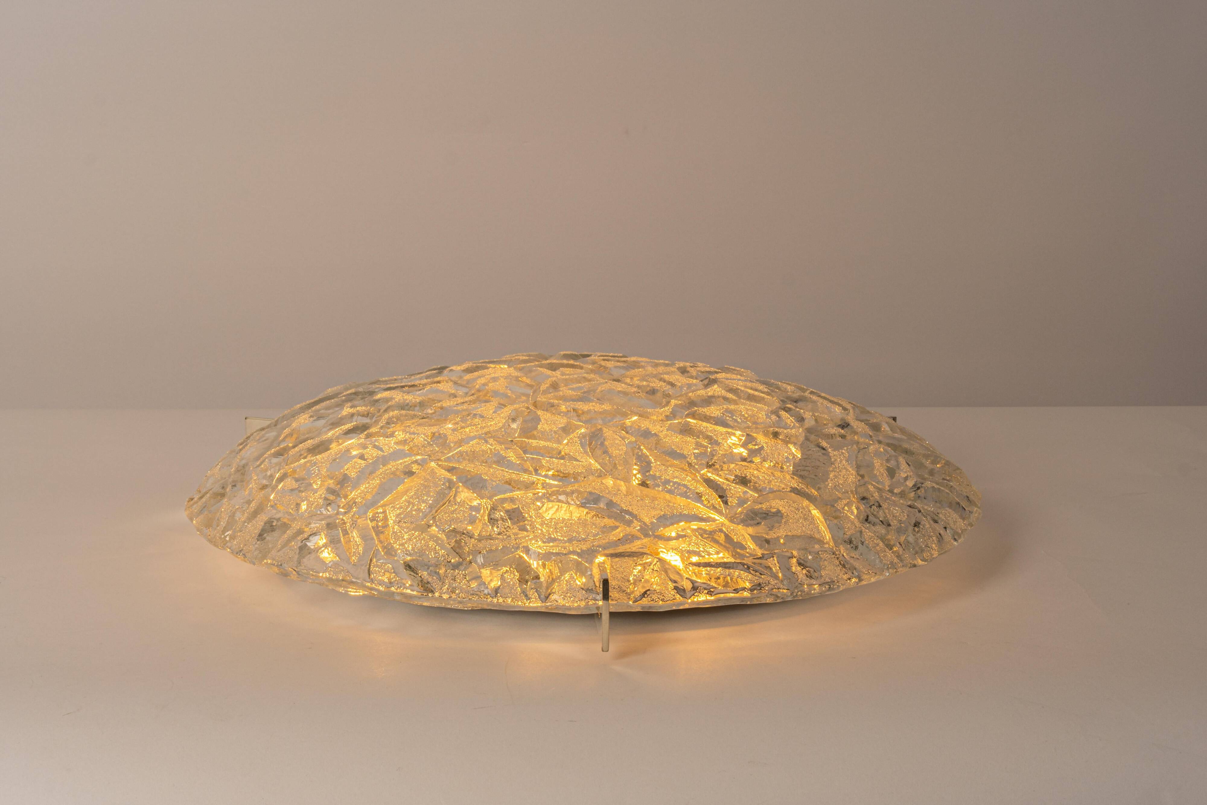 1 of 3 large Murano glass ceiling lights by Kaiser, Germany, 1960s.