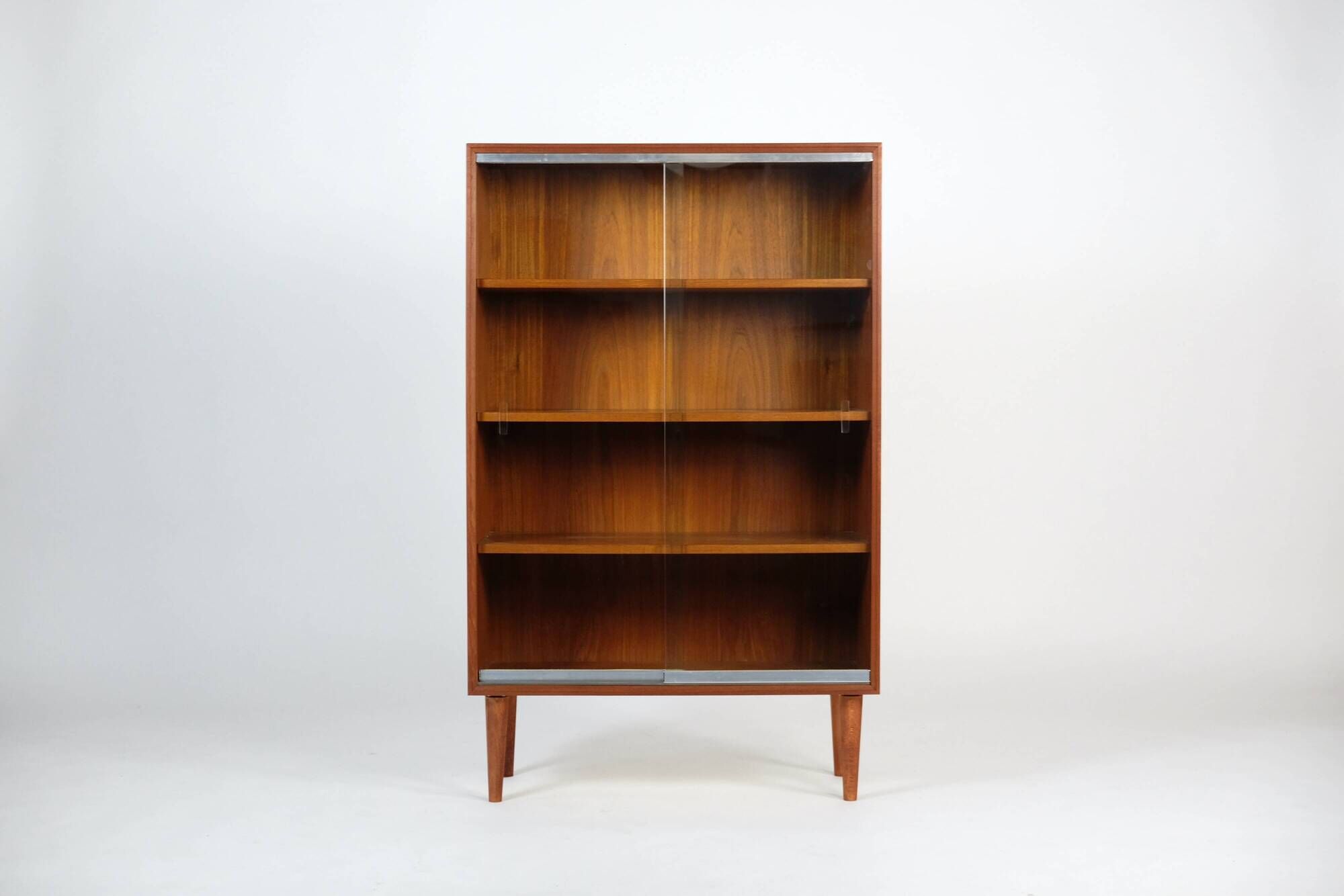 Mid-Century Teak Vitrine Regal Highboard Schrank 60er 70s Vintage