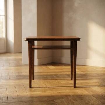 Mid-century walnut coffee table, wooden living room table, 1950s