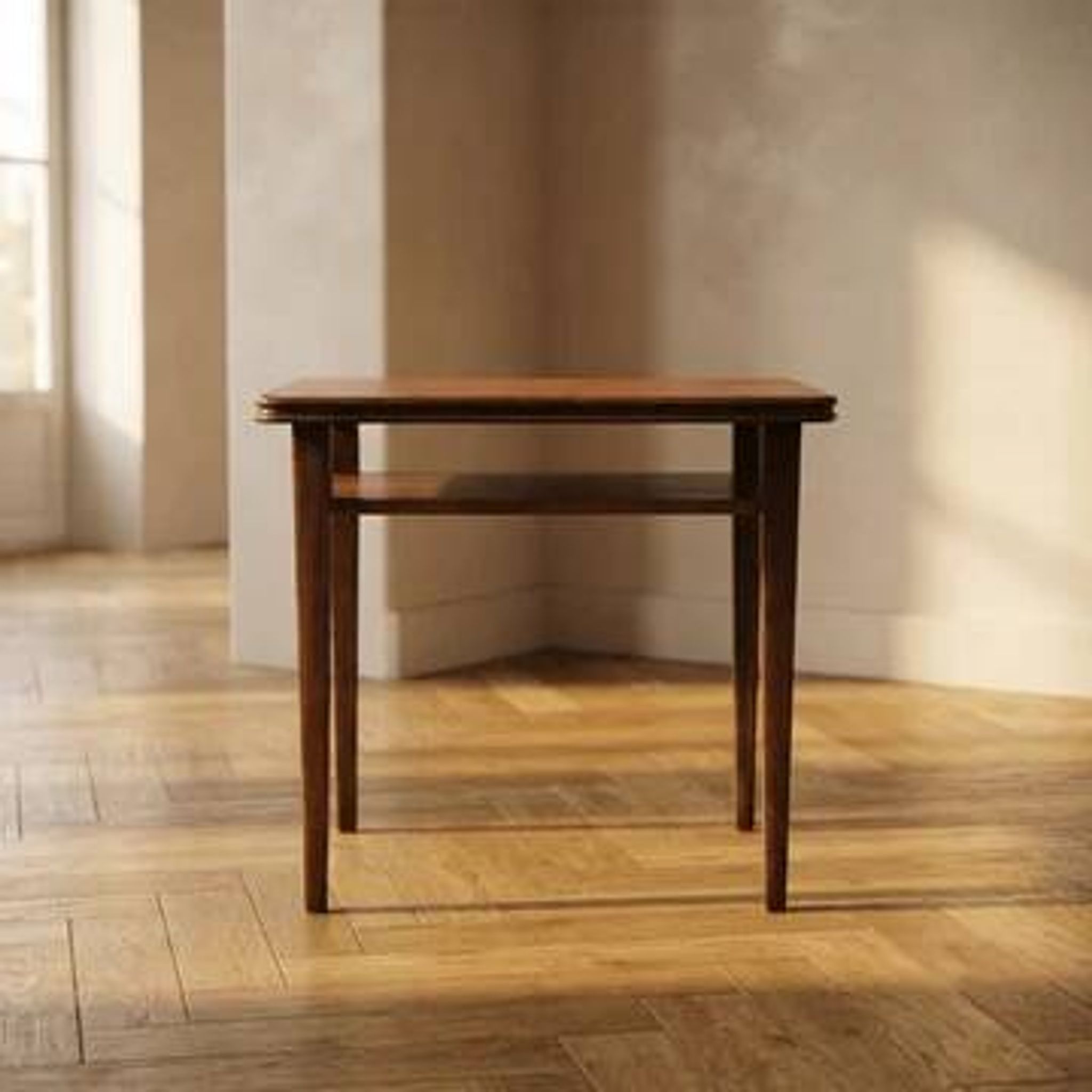 Mid-century walnut coffee table, wooden living room table, 1950s