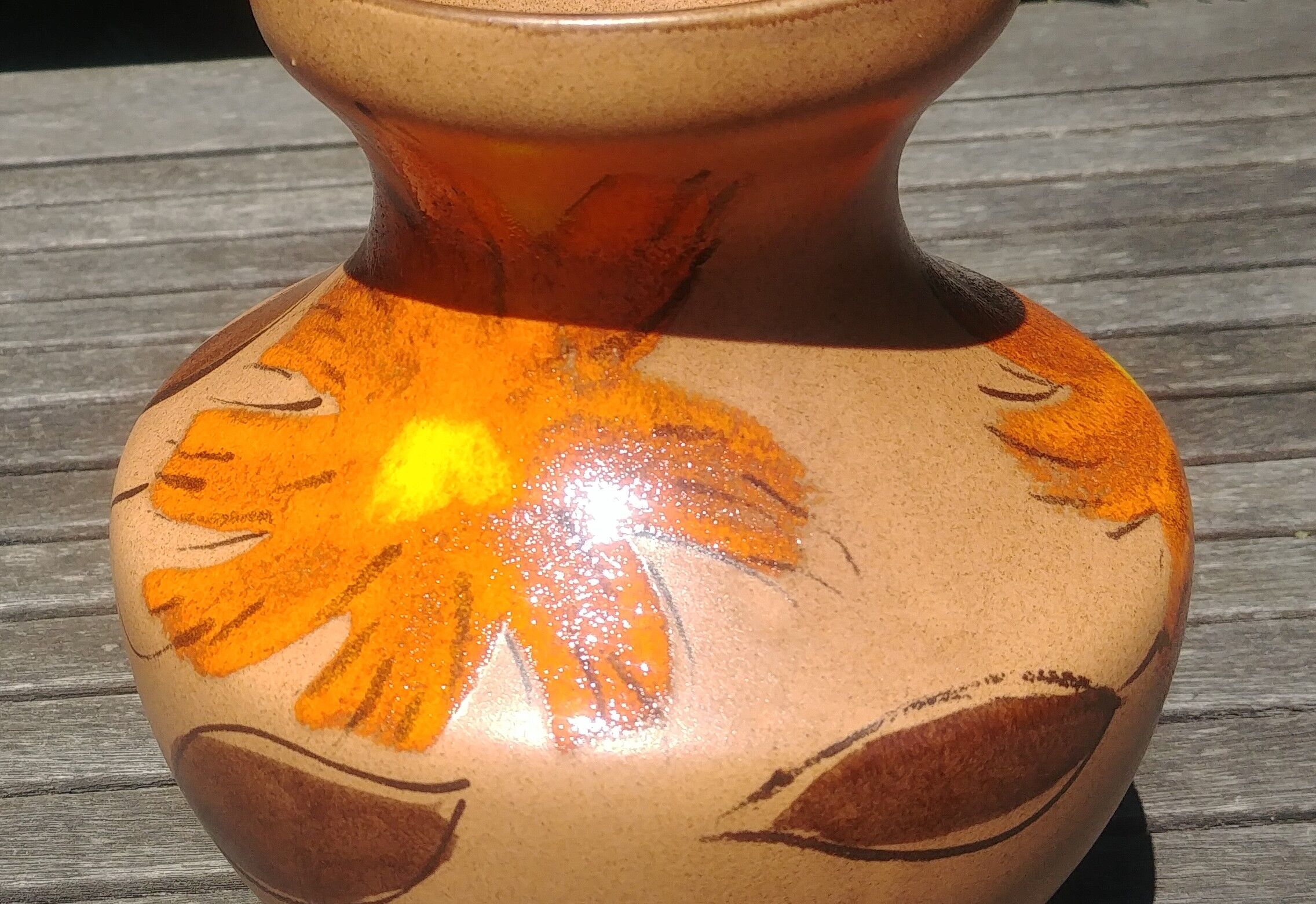 Large glazed ceramic vase from the manufacture of Saint Clément France Vintage 70s.