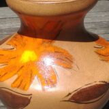 Large glazed ceramic vase from the manufacture of Saint Clément France Vintage 70s.