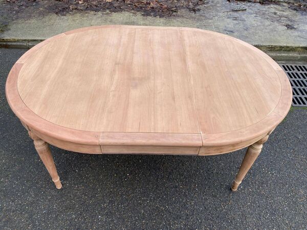 Table à manger Louis Philippe ronde extensible rénovée du 19ème 210cm