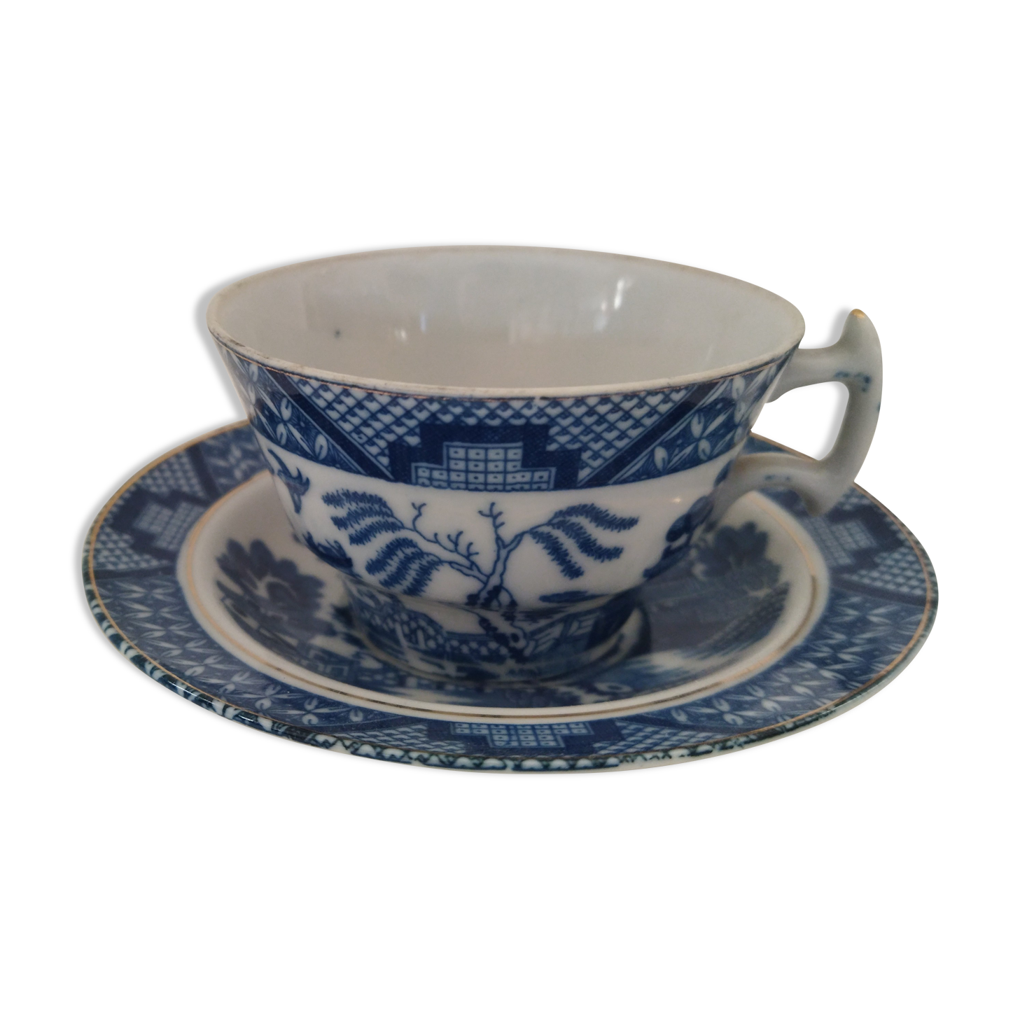 Blue Willow porcelain cup