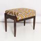 Vintage yellow-grey velvet stool with a mid-century pattern, Edmund Homa, 1960s