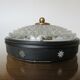 Wall lamp " starred " 2 fires, diamond glass and brass years 50 60