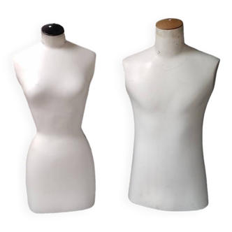 Duo of male and female busts