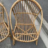 Pair of antique rattan armchairs