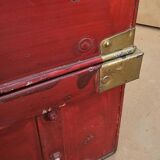 Old trunk - travel vanity case in metal and brass