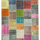 Handmade oriental contemporary 205 cm x 297 cm multicolor patchwork carpet