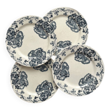 4 flat ironware plates “Les Violettes” Salins