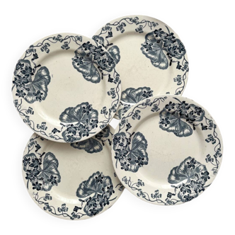 4 flat ironware plates “Les Violettes” Salins