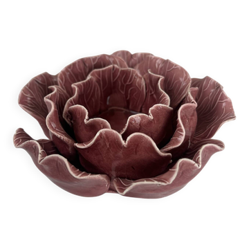 Bougeoir fleur en céramique