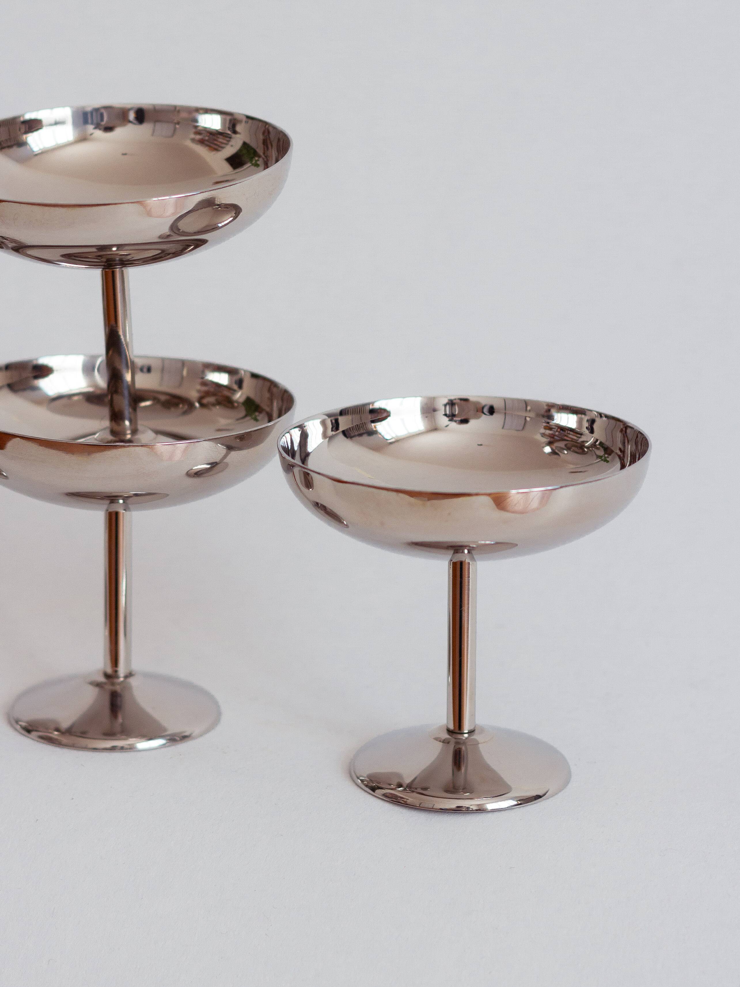 Set of six minimalist ice cream cups, Italy, 1970s