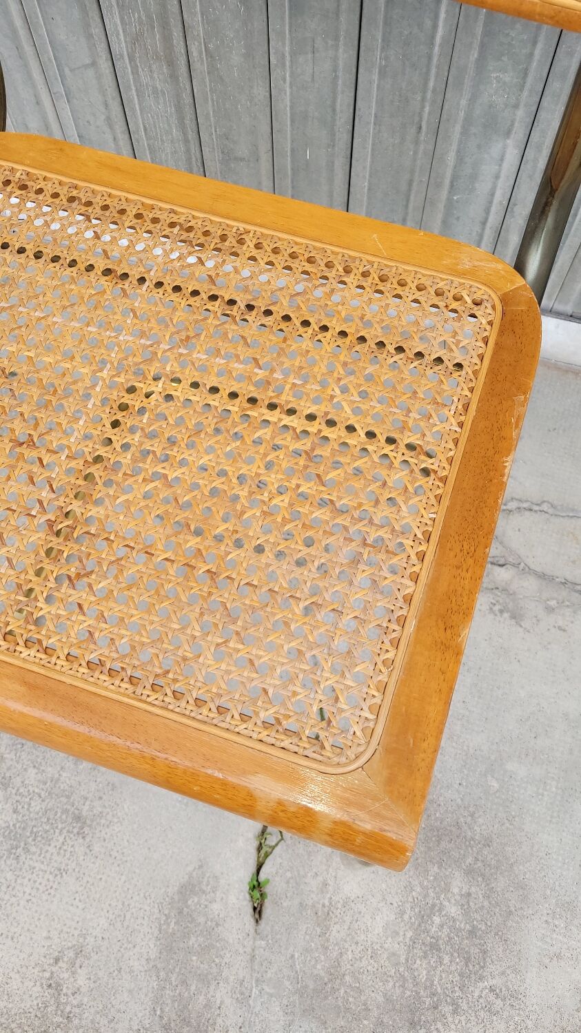 Marcel Breuer chair in cane model B32 vintage gold color