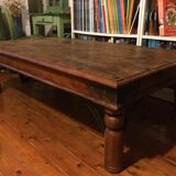 Grande table basse ancienne en  bois de sheesham