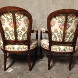 Pair of convertibles of transition Louis XVI style chairs