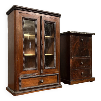 Master furniture from the 19th century including 1 secretary and 1 bookcase
