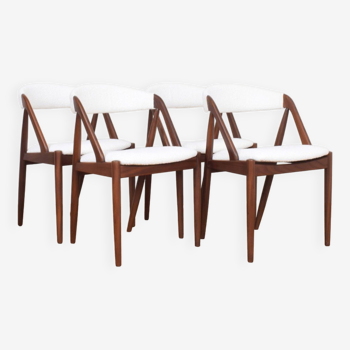 Mid-Century Teak & Boucle Chairs Model 31 by Kai Kristiansen for Schou Andersen, 1960s, Set of 4