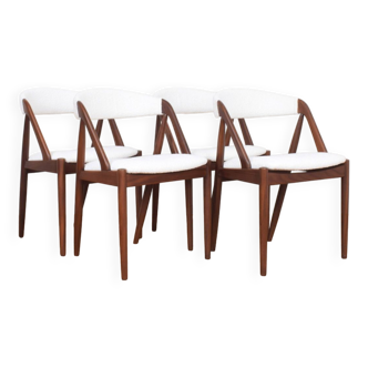 Mid-Century Teak & Boucle Chairs Model 31 by Kai Kristiansen for Schou Andersen, 1960s, Set of 4