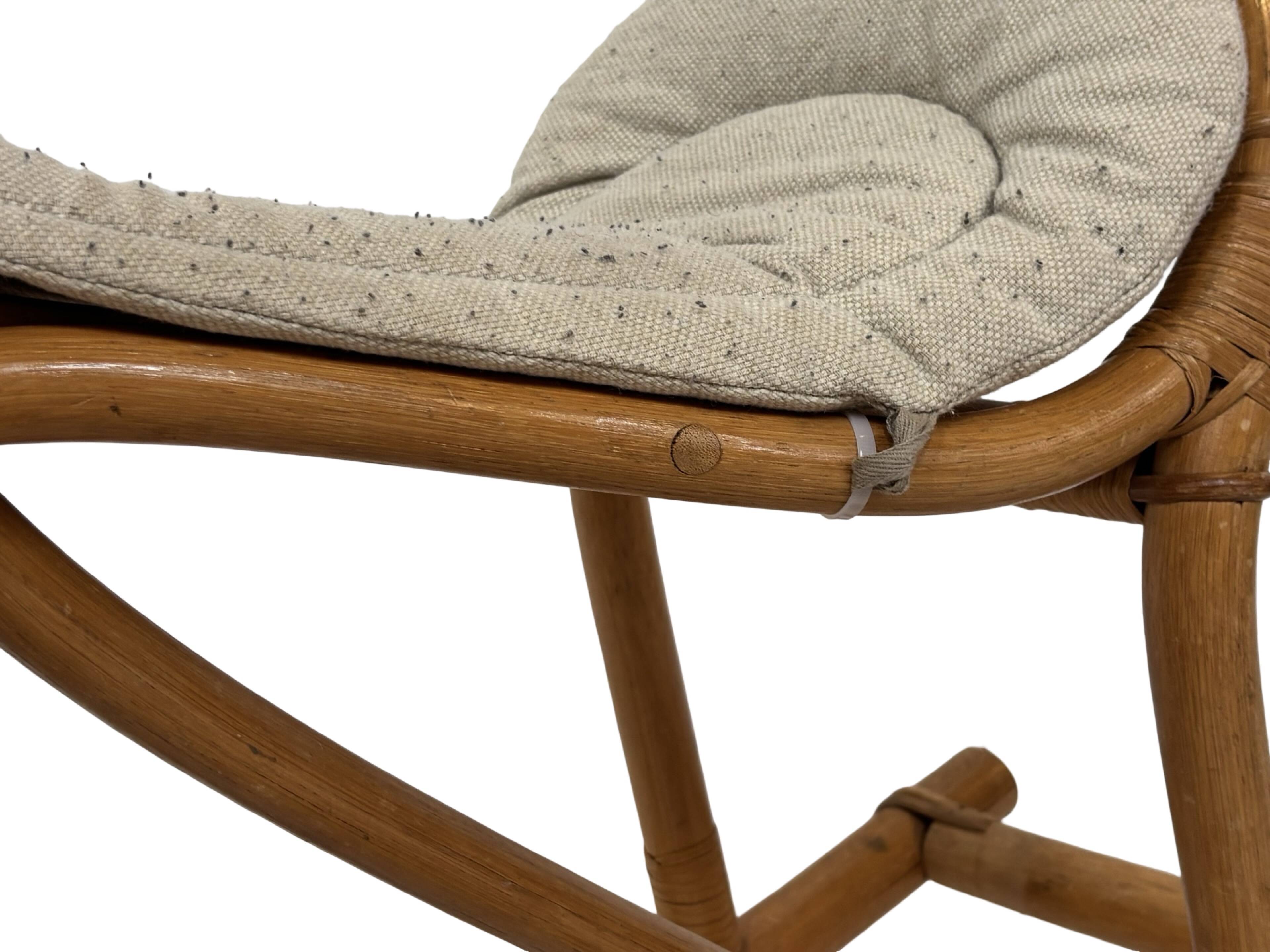 Vintage rattan rocking horse for a 1960s nursery design