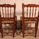 2 rush-seated oak chairs - 19th century