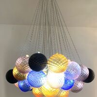 “Ballotton” multicolor Murano glass spheres chandelier