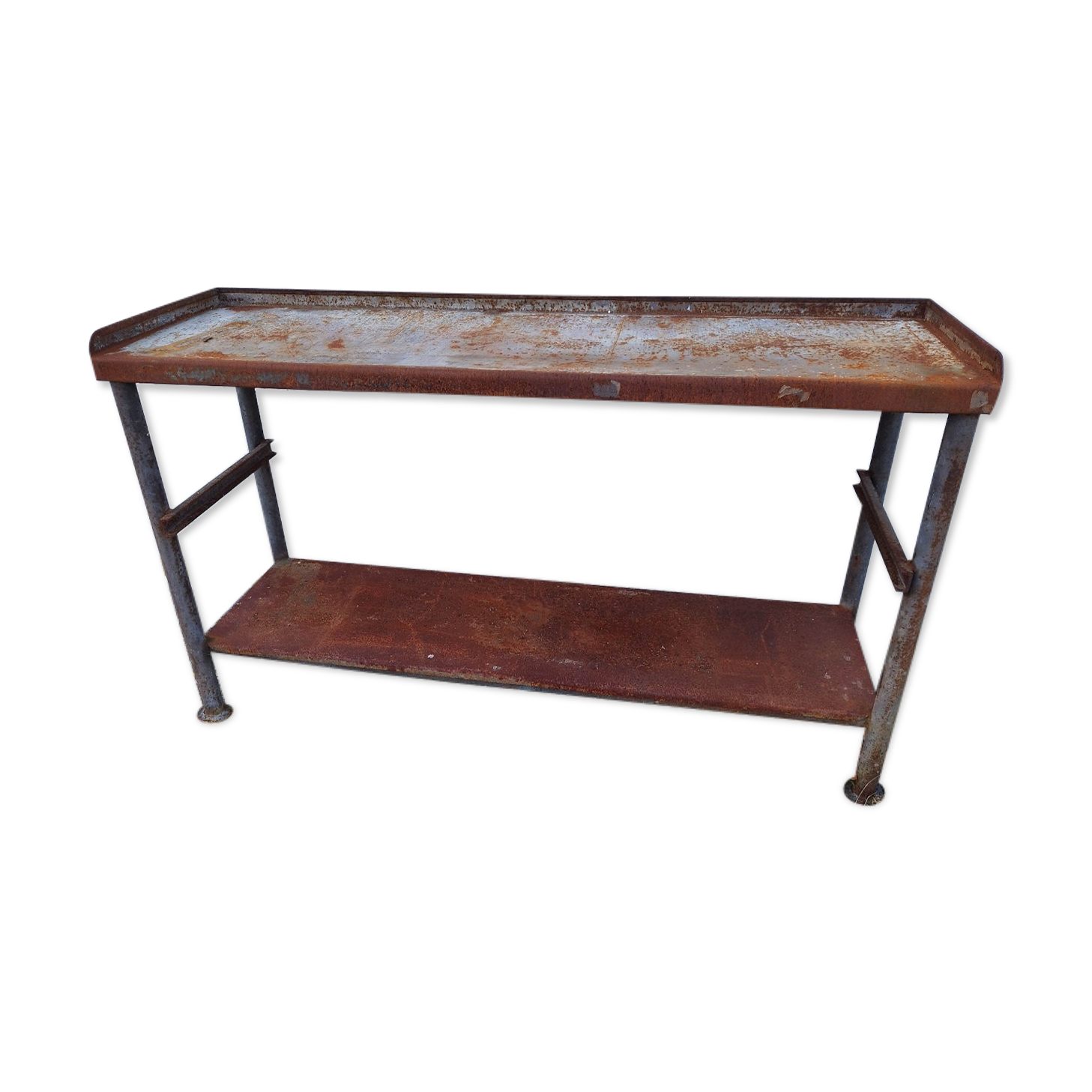 Iron workbench serving table