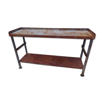 Iron workbench served table