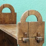 Brutalist oak shelving unit, 1950s