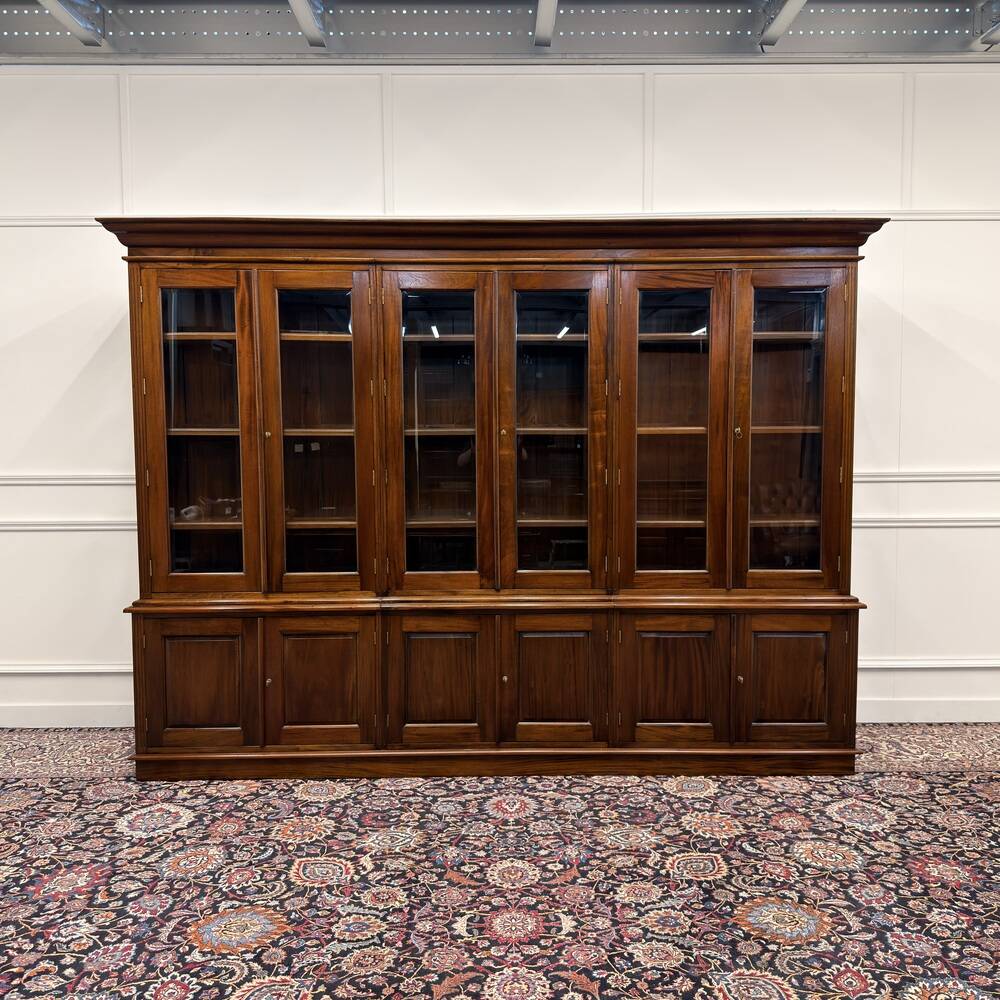 Large English Bookcase with Glass Doors