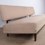 Large sofa, daybed, Scandinavian in teak and new fabric 1960.